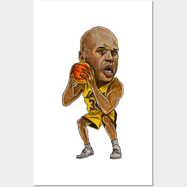 LA Shaq Caricature Wall Art by tabslabred